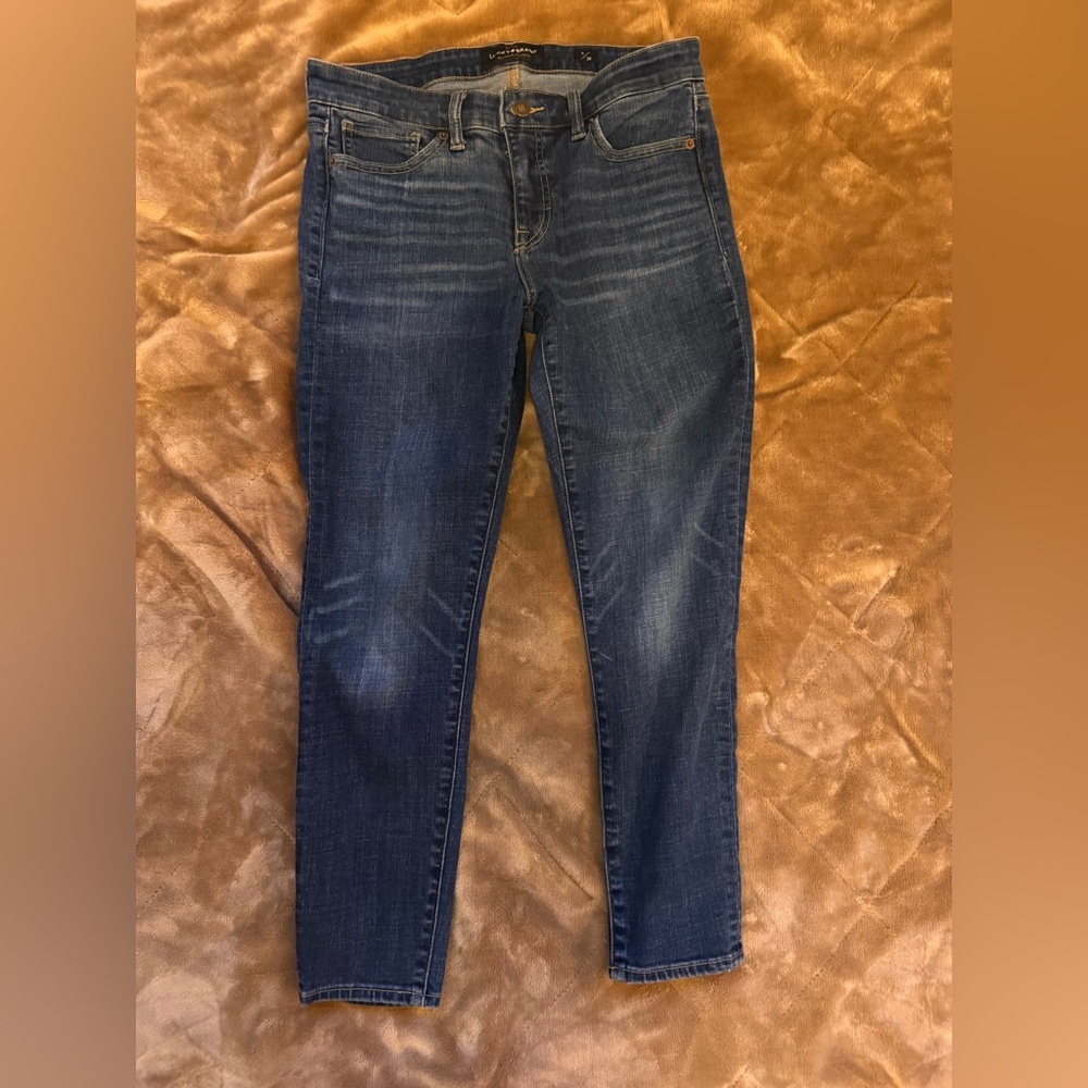 Lucky Brand Ava Dark Blue Denim Cropped Skinny Jeans Size 6/28 - Picture 4 of 12